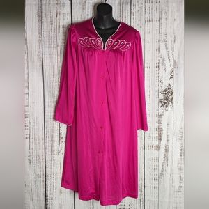 Shadow line Vintage Long Maxi Nightgown With Cutout & Embroidery Neckline Detail